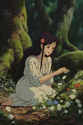 Nostalgic Forest Anime style reference image — atmospheric fantasy scenery