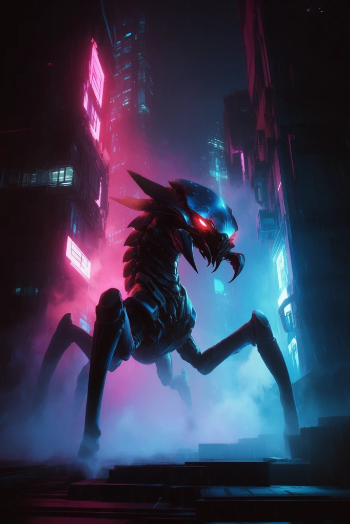 Atmospheric Neon Dystopia style AI image example 3