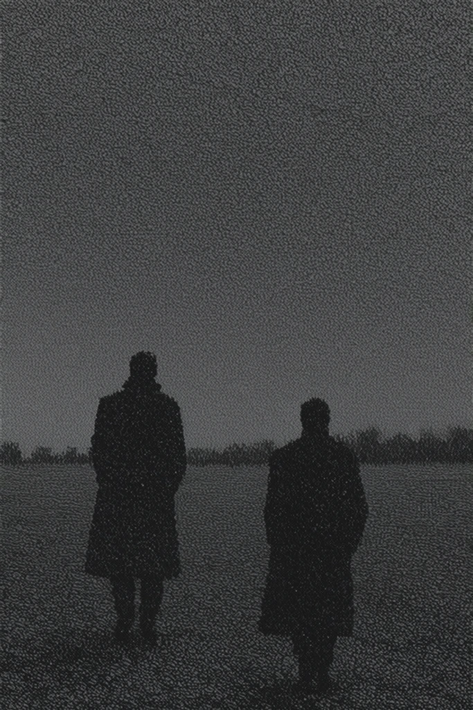 Eroded Monochrome Noir style AI image example 2