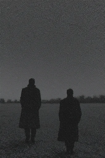 Eroded Monochrome Noir style AI image example 2