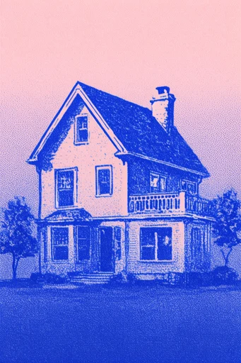 Graphic Duotone Halftone style AI image example 4