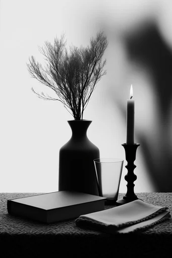 Avant-Garde Noir Editorial style reference image — stark minimalist studio background