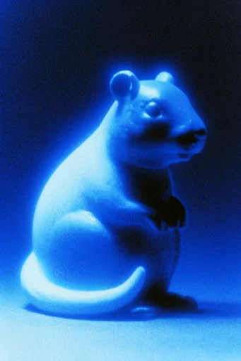 Luminous Cobalt Nocturne style reference image — heavy film grain
