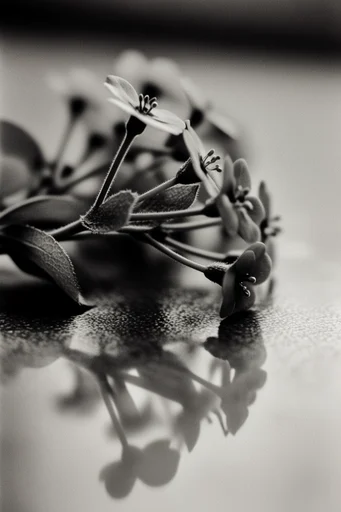 Visceral Monochrome Macro style reference image — intimate noir atmosphere