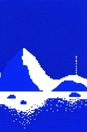 Monochromatic Digital Brutalism style AI image example 2