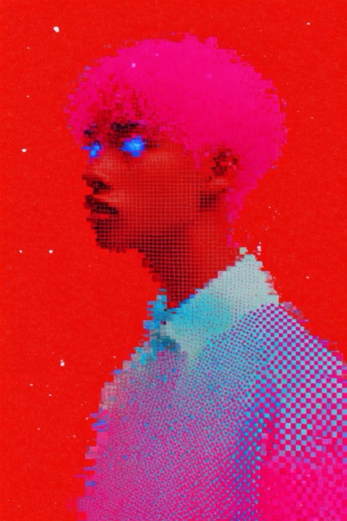 Hyper-Saturated Glitch Nostalgia style AI image example 1