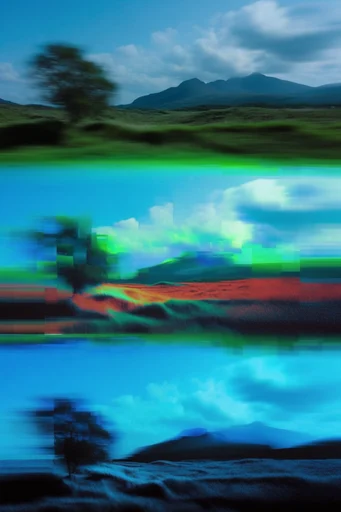 Digital Glitch Noir style AI image example 2