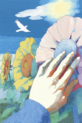 Graphic Surrealist Mosaic style reference image — surrealist composition