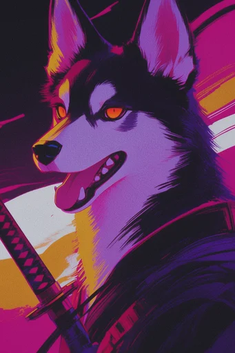 Neon Noir VHS style AI image example 3