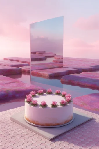 Ethereal Surrealist Geometry style reference image — floating architectural elements