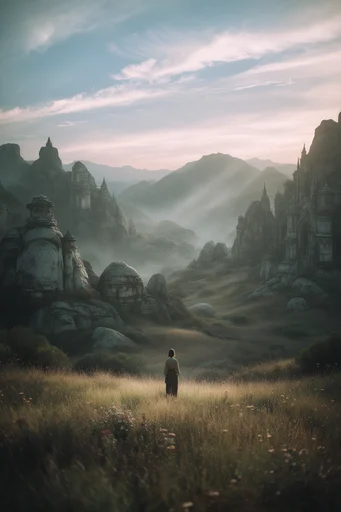Monolithic Atmospheric Romanticism style AI image example 2
