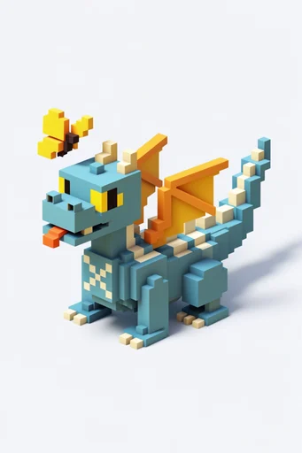 Glossy Isometric Voxel style reference image — soft studio lighting