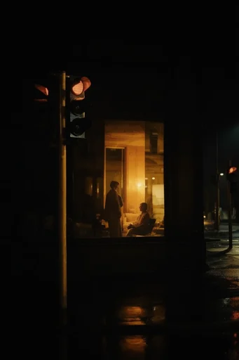 Cinematic Nocturnal Solitude style reference image — chiaroscuro lighting