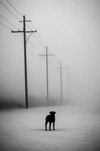 Minimalist Industrial Fog style reference image — negative space