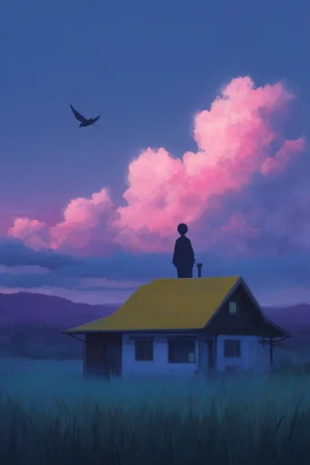 Nostalgic Twilight Anime style AI image example 4