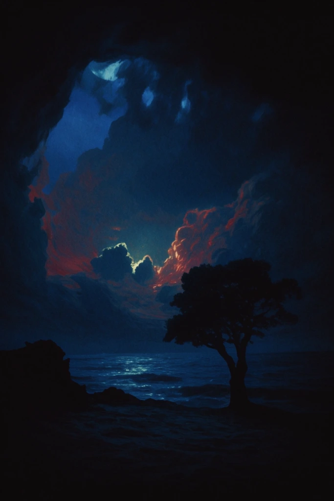 Cinematic Nocturnal Cyan style AI image example 2
