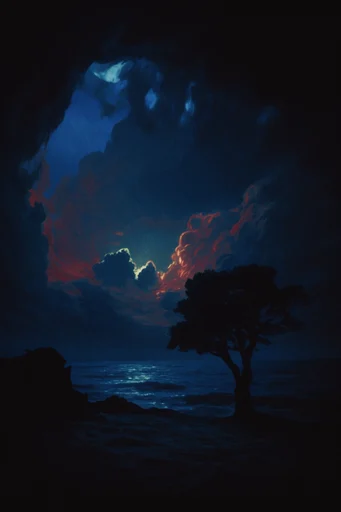 Cinematic Nocturnal Cyan style AI image example 2