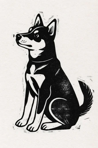 Monochrome Print Noir style reference image — bold geometric silhouettes