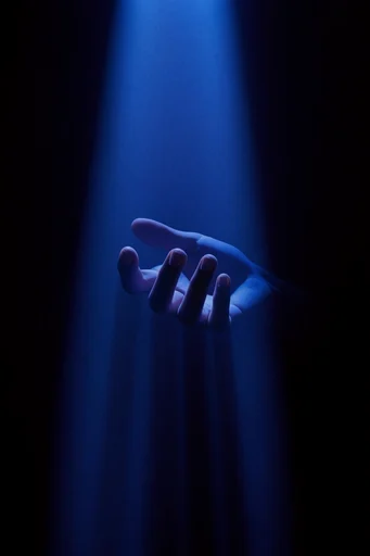 Cinematic Cobalt Chiaroscuro style reference image — volumetric lighting