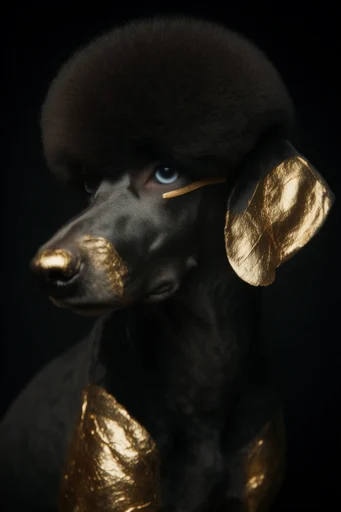 Chiaroscuro Gold Surrealism style reference image — surreal symbolic portraiture