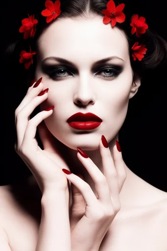 Crimson Noir Surrealism style reference image — cinematic noir portrait