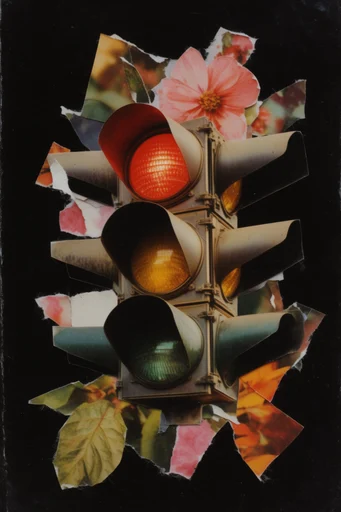 Cosmic Paper Surrealism style reference image — vintage print texture