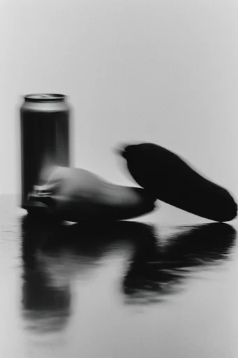 Kinetic Monochrome Abstraction style reference image — intentional motion blur