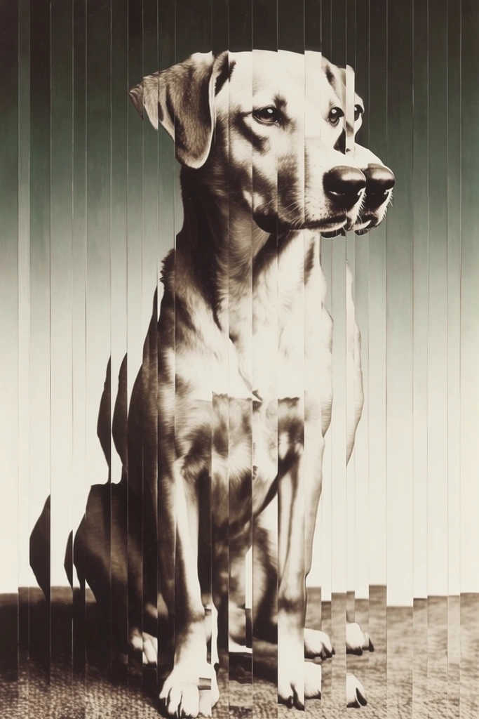 Fragmented Monochrome Surrealism style AI image example 3
