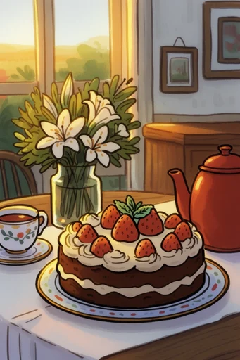 Nostalgic Cozy Illustration style reference image — intimate domestic atmosphere