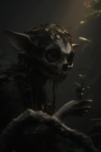 Ethereal Gothic Overgrowth style AI image example 3