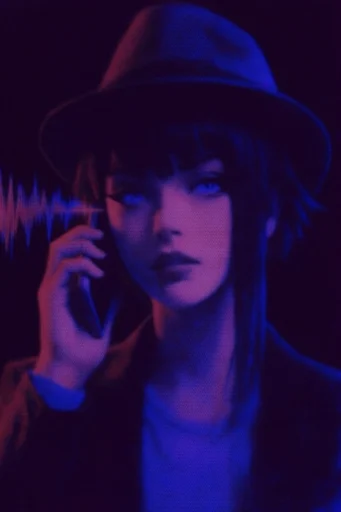 Neon Noir Tactile style reference image — halftone screenprint effects