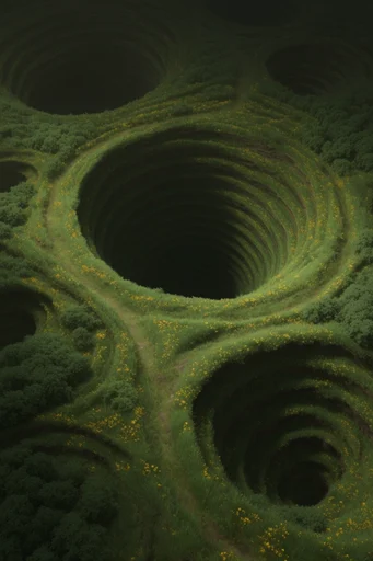 Velvety Verdant Surrealism style AI image example 2