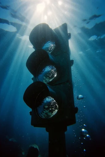 Luminous Abyssal Dreamscape style reference image — deep blue monochromatic