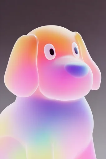 Luminous Chromatic Minimalism style reference image — iridescent glass texture