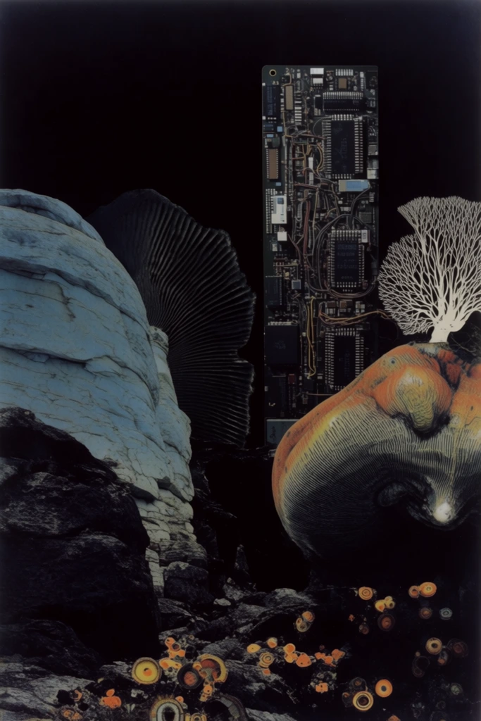 Biomechanical Cybernetic Synthesis style AI image example 2