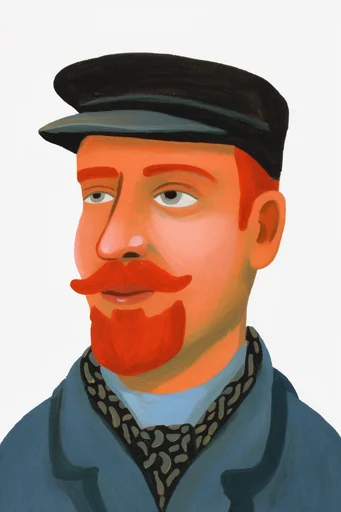 Textured Naive Folk style reference image — flat perspective