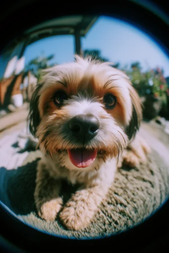 Vivid Fisheye Nostalgia style reference image — analog film grain