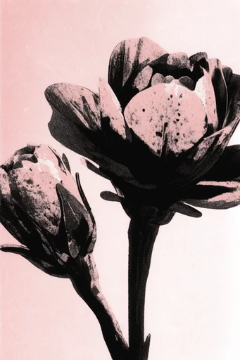 Gritty Noir Risograph style reference image — chiaroscuro ink