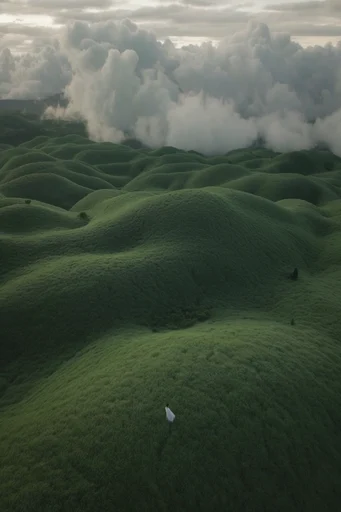 Surreal Verdant Topography style reference image — aerial photography