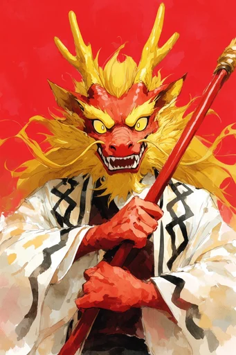 Bold Crimson Anime Art style reference image — vibrant color blocking