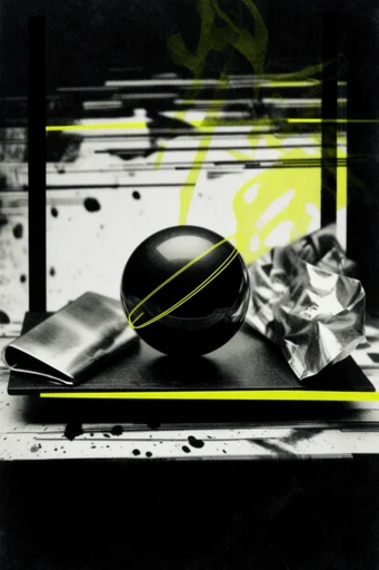 Industrial Cyber-Zine Noir style reference image — analog film grain