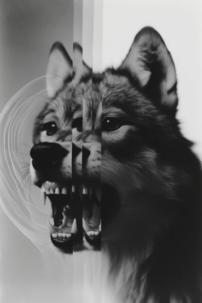Fractured Monochrome Surrealism style AI image example 3