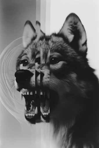 Fractured Monochrome Surrealism style reference image — fractured identity