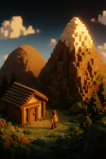Cinematic Voxel Dioramas style reference image — voxel art