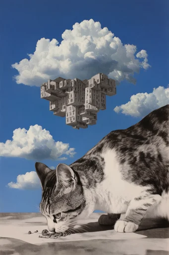 Surrealist Sky Collage style reference image — liminal dreamcore
