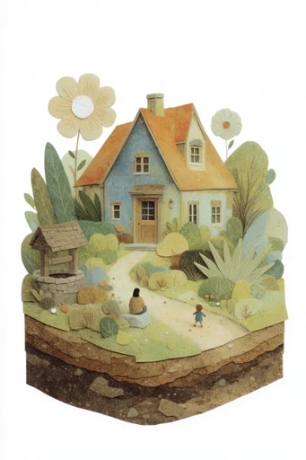 Whimsical Earthy Storytelling style AI image example 4