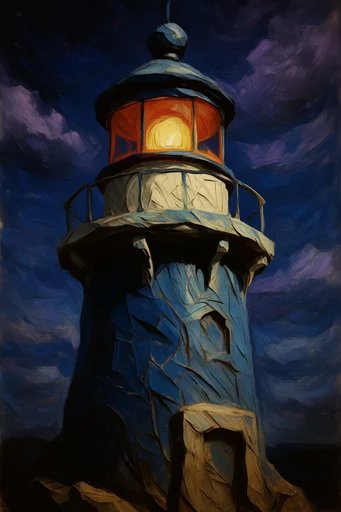 Sculptural Neon Chiaroscuro style reference image — angular faceted forms