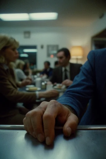 Cinematic Institutional Realism style reference image — desaturated teal and grey palette
