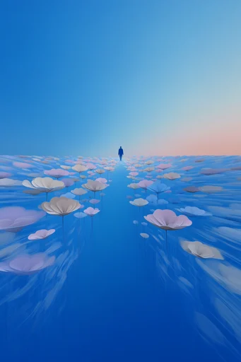 Ethereal Surrealist Minimalism style reference image — reflective architectural surfaces