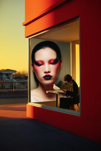 Bold Surrealist Editorial style reference image — high-contrast studio portrait